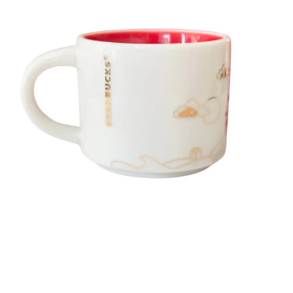 Starbucks Los Angeles Coffee Mug Christmas Ornament You Are Here White/Gold 2014